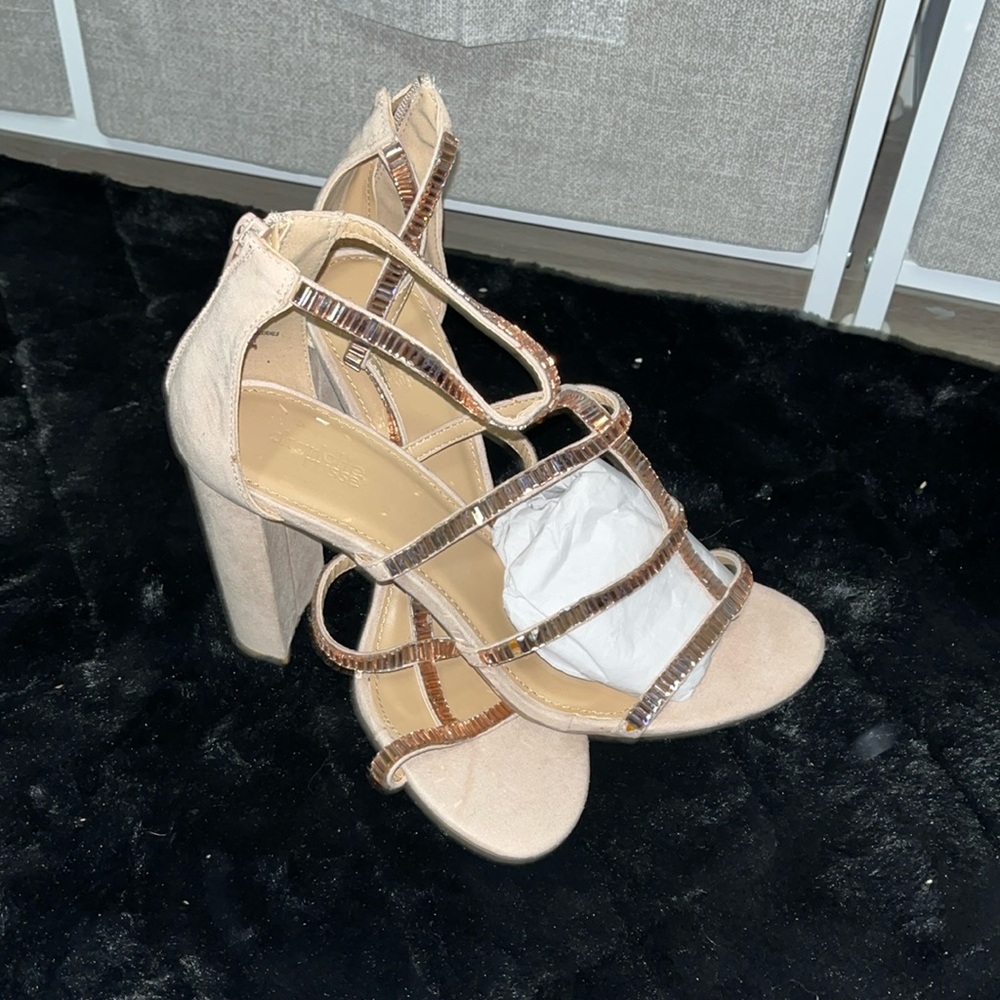 Tan strappy heel